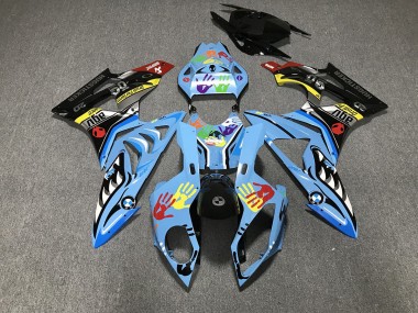 Alienígena Azul & Blanco 2009-2014 BMW S1000RR Carenado Moto