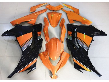 Amanecer Naranja & Negro 2013-2018 Kawasaki Ninja 300 Carenado Moto