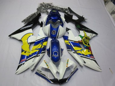 Amarillo & Azul 2008-2016 Yamaha R6 Carenado Moto