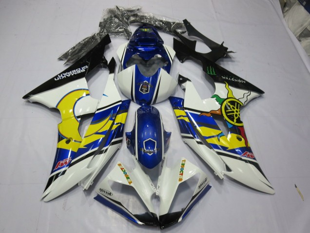 Amarillo & Azul 2008-2016 Yamaha R6 Carenado Moto