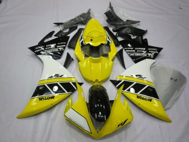 Amarillo & Blanco 2012-2014 Yamaha R1 Carenado Moto