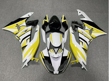 Amarillo Blanco & Negro Zag 2009-2012 Kawasaki ZX6R Carenado Moto