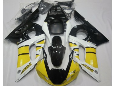 Amarillo Brillante & Negro 1998-2002 Yamaha R6 Carenado Moto