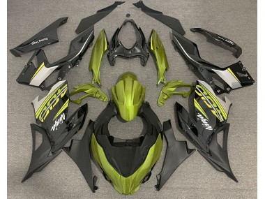 Amarillo Líquido & Gris 2018-2023 Kawasaki Ninja 400 Carenado Moto