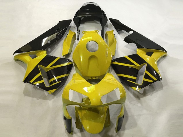 Amarillo Mostaza & Negro Brillante 2003-2004 Honda CBR600RR Carenado Moto