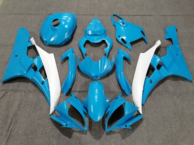 Azul & Blanco Con Perla 2006-2007 Yamaha R6 Carenado Moto