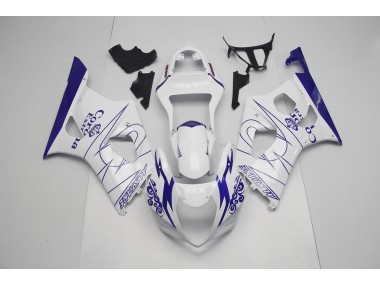 Azul & Blanco Corona 2003-2004 Suzuki GSXR 1000 Carenado Moto