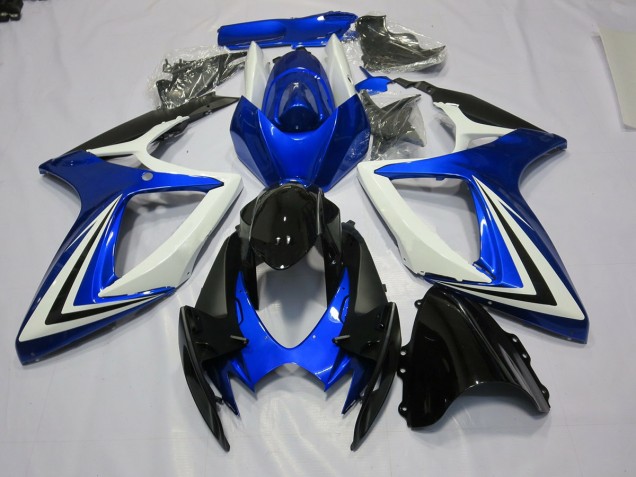 Azul Blanco & Negro 2006-2007 Suzuki GSXR 600-750 Carenado Moto