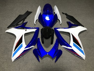 Azul Blanco & Negro 2006-2007 Suzuki GSXR 600-750 Carenado Moto