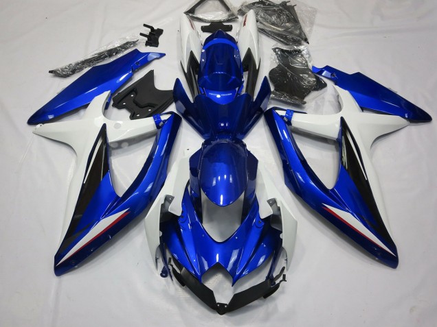 Azul Blanco & Negro 2008-2010 Suzuki GSXR 600-750 Carenado Moto