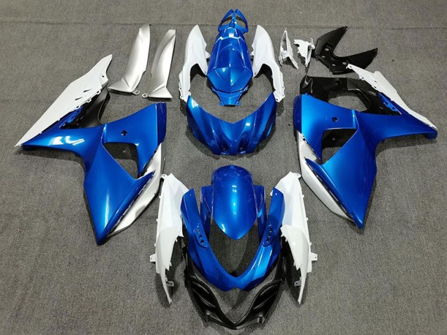 Azul Blanco & Plata 2009-2016 Suzuki GSXR 1000 Carenado Moto