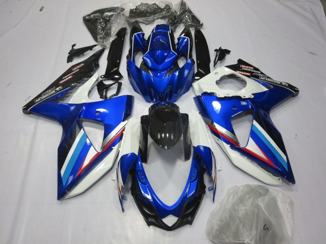 Azul Blanco & Rojo 2008-2010 Suzuki GSXR 600-750 Carenado Moto