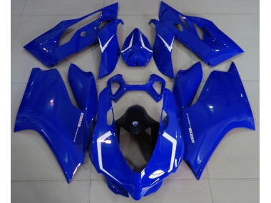 Azul Brillante & Blanco 2011-2014 Ducati 1199 Carenado Moto