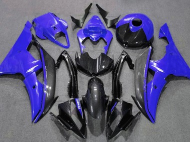 Azul Brillante & Fibra De Carbono 2008-2016 Yamaha R6 Carenado Moto