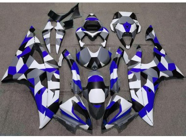Azul Camuflaje Liso 2008-2016 Yamaha R6 Carenado Moto