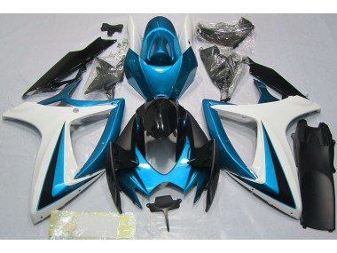 Azul Claro & Blanco 2006-2007 Suzuki GSXR 600-750 Carenado Moto