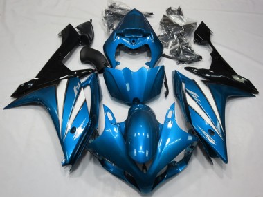 Azul Claro Blanco & Negro 2007-2008 Yamaha R1 Carenado Moto