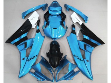 Azul Claro Brillante & Negro 2006-2007 Yamaha R6 Carenado Moto