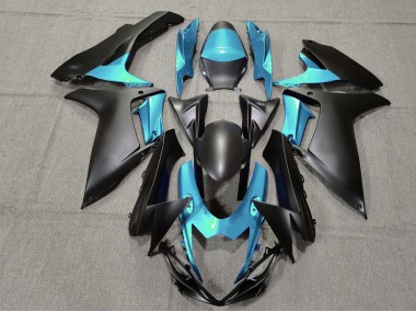 Azul Claro & Negro Mate 2011-2024 Suzuki GSXR 600-750 Carenado Moto