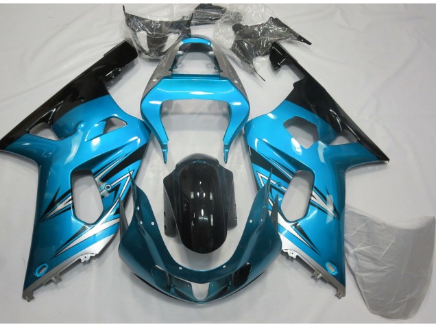 Azul Claro & Plateado 2001-2003 Suzuki GSXR 600-750 Carenado Moto Azul Claro & Plateado 2001-2003 Suzuki GSXR 600-750 Carenado Moto