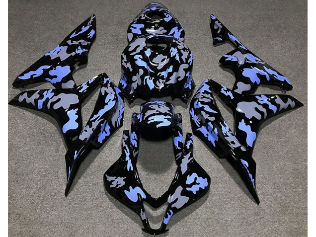 Azul & Gris Camuflaje 2007-2008 Honda CBR600RR Carenado Moto Azul & Gris Camuflaje 2007-2008 Honda CBR600RR Carenado Moto