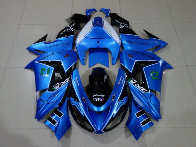 Azul Líquido & Logotipos 2006-2007 Kawasaki ZX10R Carenado Moto