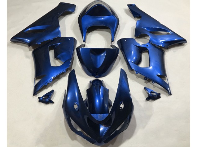 Azúl Metálico 2005-2006 Kawasaki ZX6R Carenado Moto
