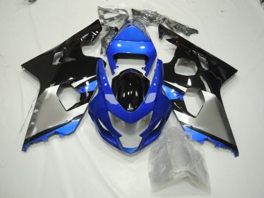Azul Negro & Plata 2004-2005 Suzuki GSXR 600-750 Carenado Moto