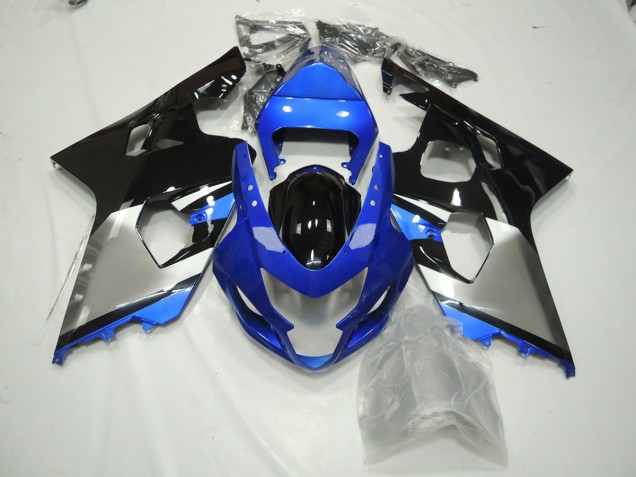 Azul Negro & Plata 2004-2005 Suzuki GSXR 600-750 Carenado Moto