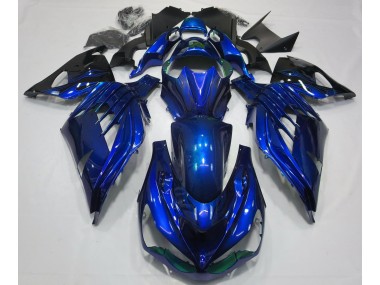 Azul Océano Brillo 2012-2021 Kawasaki ZX14R Carenado Moto