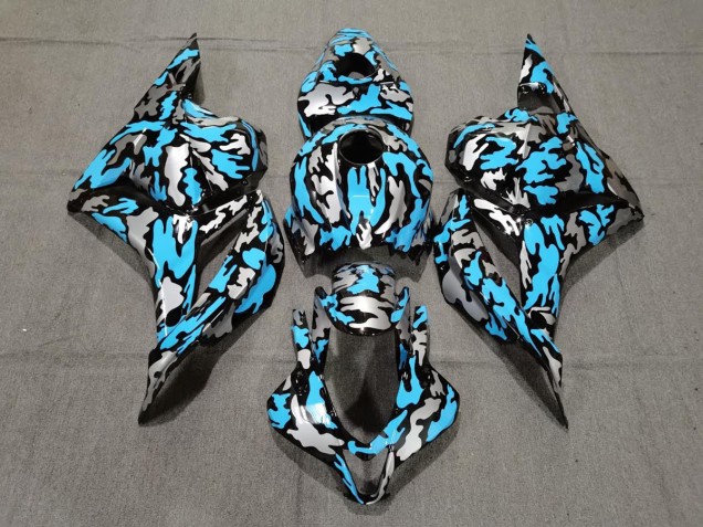 Azul Personalizado / Plata Camo 2009-2012 Honda CBR600RR Carenado Moto