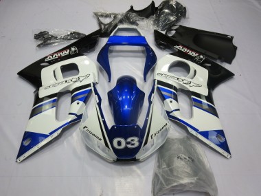Azul & Plata 1998-2002 Yamaha R6 Carenado Moto