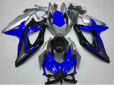 Azul & Plata 2008-2010 Suzuki GSXR 600-750 Carenado Moto