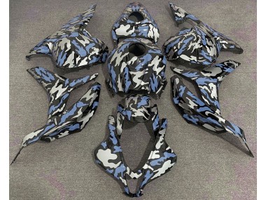 Azul & Plateado Camuflaje 2009-2012 Honda CBR600RR Carenado Moto