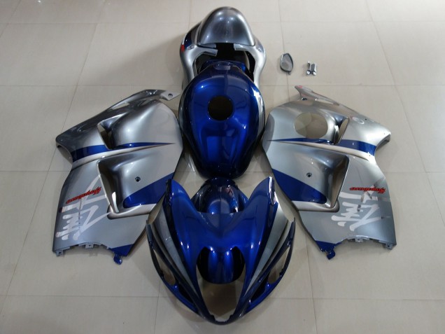 Azul Profundo & Plata 1997-2007 Suzuki GSXR 1300 Carenado Moto