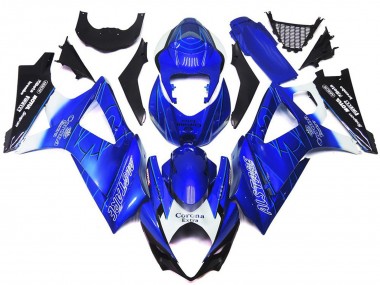 Azul Vibrante Con Blanco Corona 2007-2008 Suzuki GSXR 1000 Carenado Moto