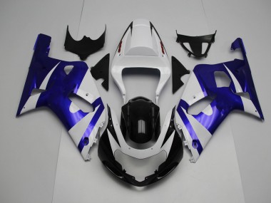 Blanco & Azul 2001-2003 Suzuki GSXR 600-750 Carenado Moto