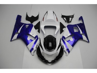 Blanco & Azul 2001-2003 Suzuki GSXR 600-750 Carenado Moto