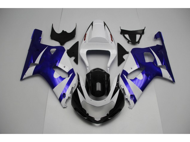 Blanco & Azul 2001-2003 Suzuki GSXR 600-750 Carenado Moto