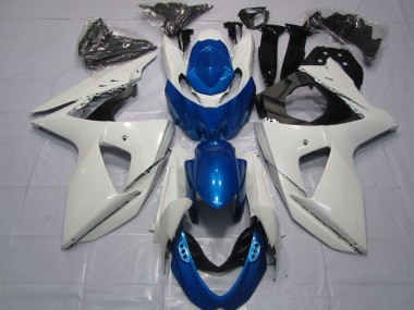 Blanco & Azul 2009-2016 Suzuki GSXR 1000 Carenado Moto