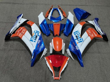 Blanco Azul & Naranja 2011-2015 Kawasaki ZX10R Carenado Moto