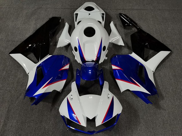 Blanco Brillante & Azul Intenso 2013-2023 Honda CBR600RR Carenado Moto