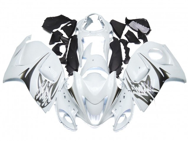 Blanco Brillante Con Logotipos De Estilo Plateado 2008-2020 Suzuki GSXR 1300 Carenado Moto