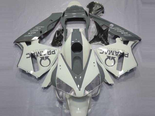 Blanco Brillante & Gris Pramac 2003-2004 Honda CBR600RR Carenado Moto