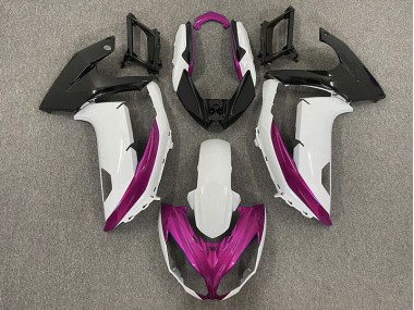 Blanco Brillante & Magenta 2012-2016 Kawasaki Ninja 650R Carenado Moto