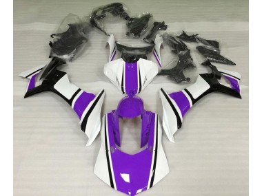 Blanco Brillante Morado & Negro 2015-2019 Yamaha R1 Carenado Moto