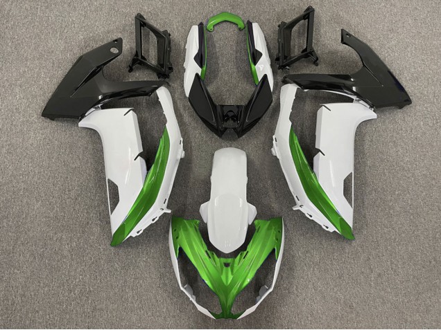 Blanco Brillante & Verde 2012-2016 Kawasaki Ninja 650R Carenado Moto