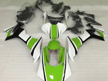 Blanco Brillante Verde & Negro 2015-2019 Yamaha R1 Carenado Moto