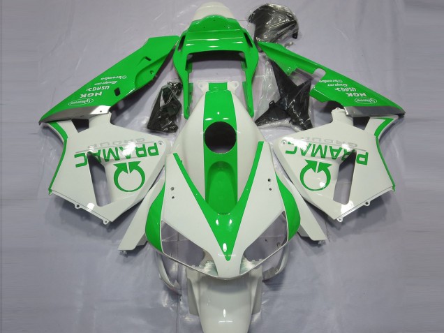 Blanco Brillante & Verde Pramac 2003-2004 Honda CBR600RR Carenado Moto