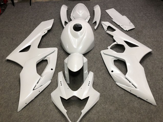 Blanco Brillo Liso 2005-2006 Suzuki GSXR 1000 Carenado Moto